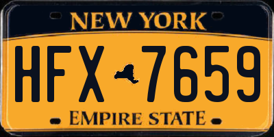 NY license plate HFX7659