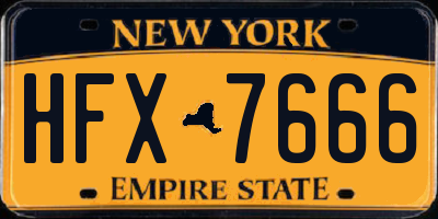 NY license plate HFX7666