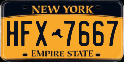 NY license plate HFX7667