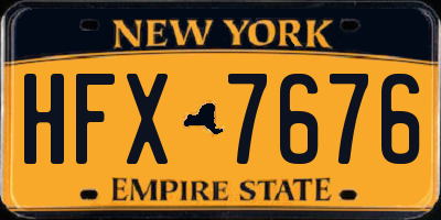 NY license plate HFX7676