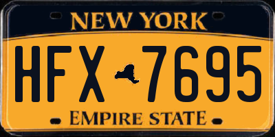 NY license plate HFX7695