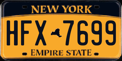 NY license plate HFX7699