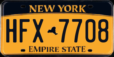 NY license plate HFX7708