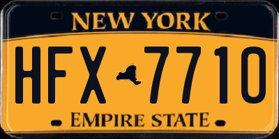 NY license plate HFX7710