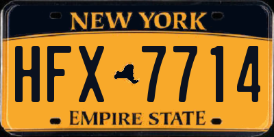 NY license plate HFX7714