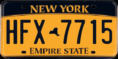 NY license plate HFX7715