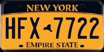 NY license plate HFX7722