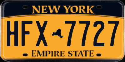 NY license plate HFX7727