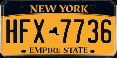 NY license plate HFX7736