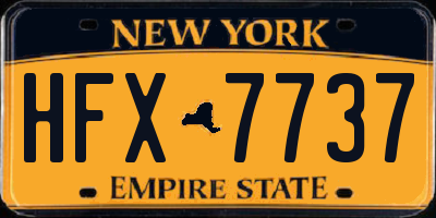 NY license plate HFX7737