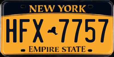 NY license plate HFX7757