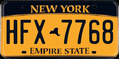 NY license plate HFX7768