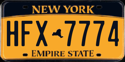 NY license plate HFX7774