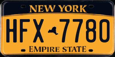 NY license plate HFX7780