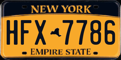 NY license plate HFX7786