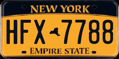 NY license plate HFX7788