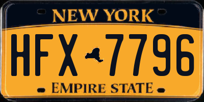 NY license plate HFX7796