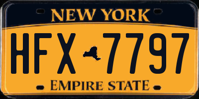 NY license plate HFX7797