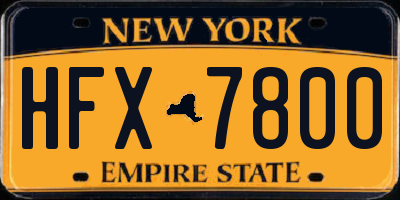 NY license plate HFX7800
