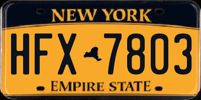 NY license plate HFX7803
