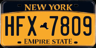 NY license plate HFX7809