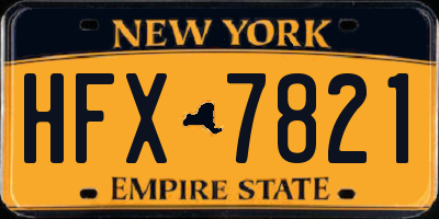 NY license plate HFX7821