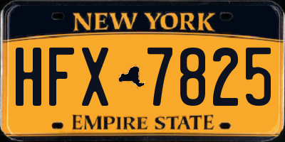 NY license plate HFX7825