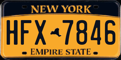 NY license plate HFX7846