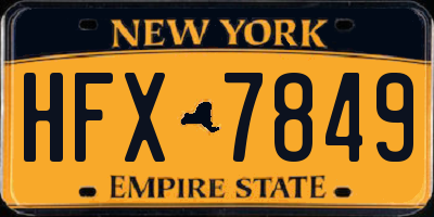 NY license plate HFX7849