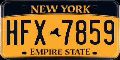 NY license plate HFX7859