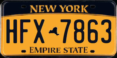 NY license plate HFX7863