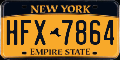 NY license plate HFX7864