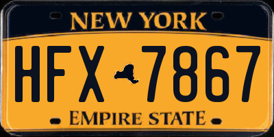 NY license plate HFX7867