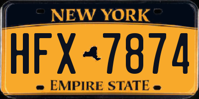 NY license plate HFX7874