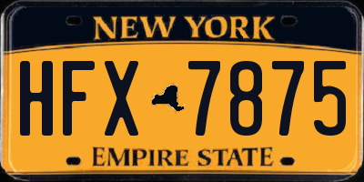 NY license plate HFX7875