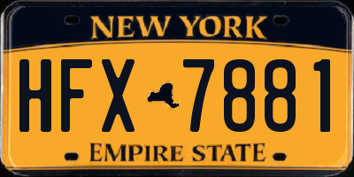NY license plate HFX7881