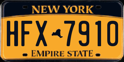 NY license plate HFX7910
