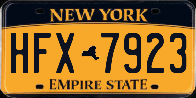 NY license plate HFX7923