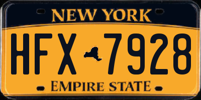 NY license plate HFX7928