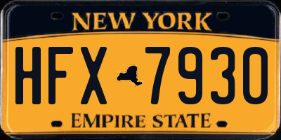 NY license plate HFX7930