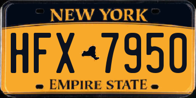 NY license plate HFX7950