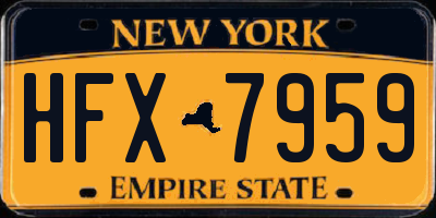 NY license plate HFX7959