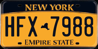 NY license plate HFX7988