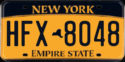 NY license plate HFX8048