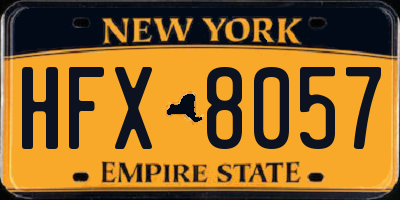 NY license plate HFX8057