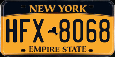 NY license plate HFX8068