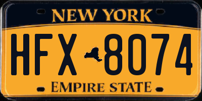 NY license plate HFX8074