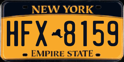 NY license plate HFX8159