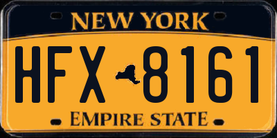 NY license plate HFX8161