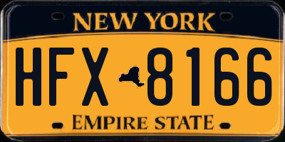 NY license plate HFX8166